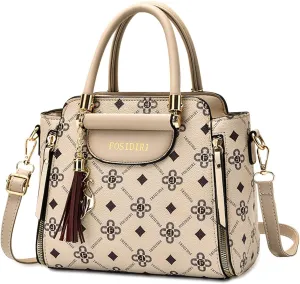 Ergocar 2022 New Women's Tote Handbags with Tassel Pendant, Fashion Vintage Tote Bag, Elegant Top-Handle Bag Boston Bag