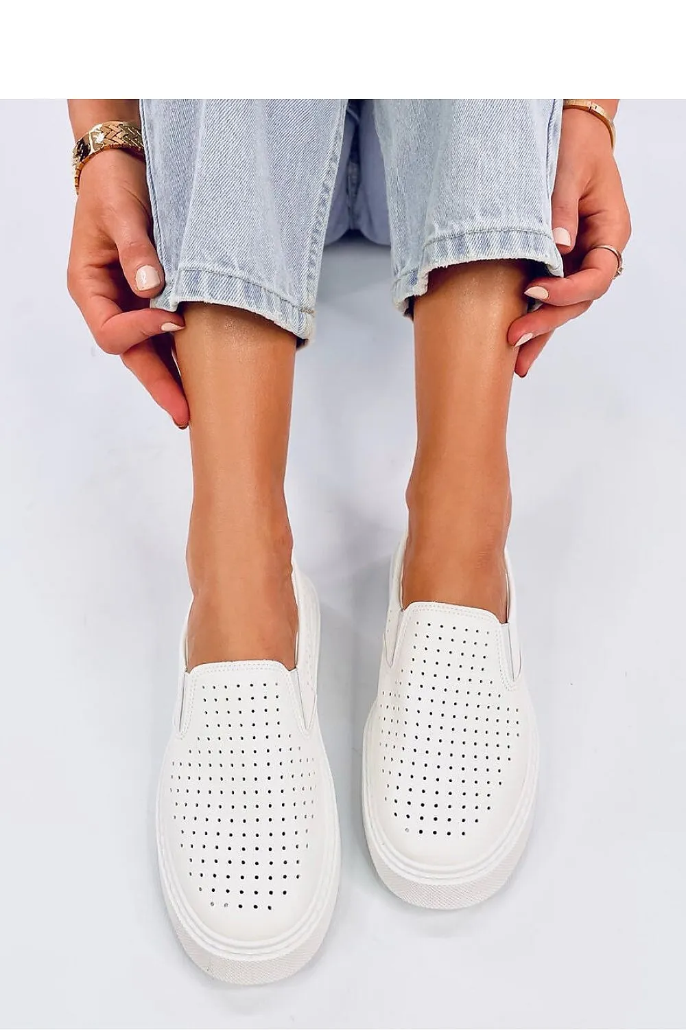 European Craftsmanship Women'S Openwork Slip-On Sneakers