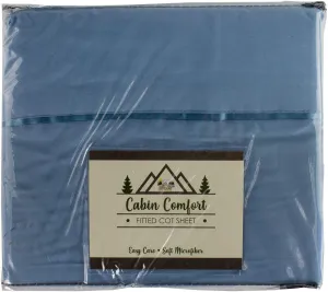 Everything Summer Camp Cabin Comfort - Cot Sheet for Camping and RV Cots - Fits All Cot Size Beds Comfortably -72 x 28 Inches - Super Soft (1 Piece Cot (Fitted), Dusty Blue)