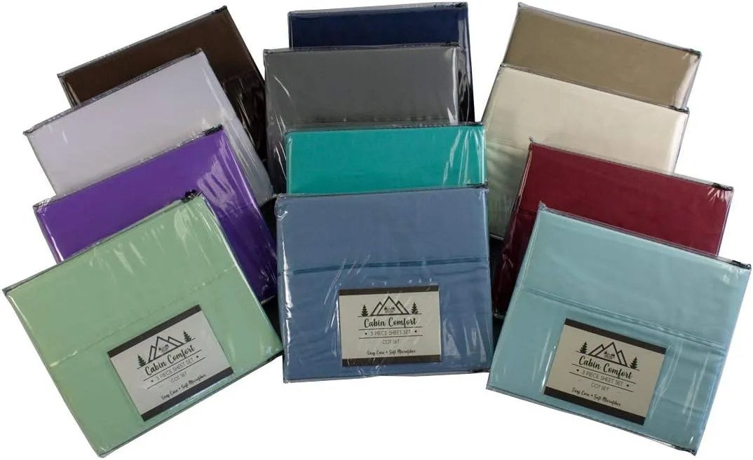 Everything Summer Camp Cabin Comfort - Cot Sheet for Camping and RV Cots - Fits All Cot Size Beds Comfortably -72 x 28 Inches - Super Soft (3 Piece Cot (Fitted, Flat, Pillowcase), Aqua Sky)