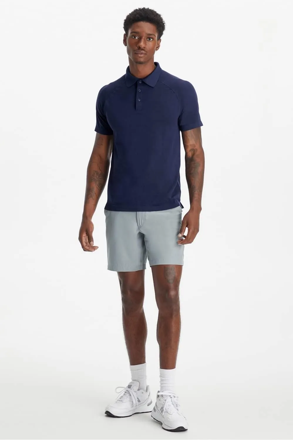 Fabletics Men's The Training Day Polo, Tennis, Golf, Performance, Breathable, 4-Way Stretch
