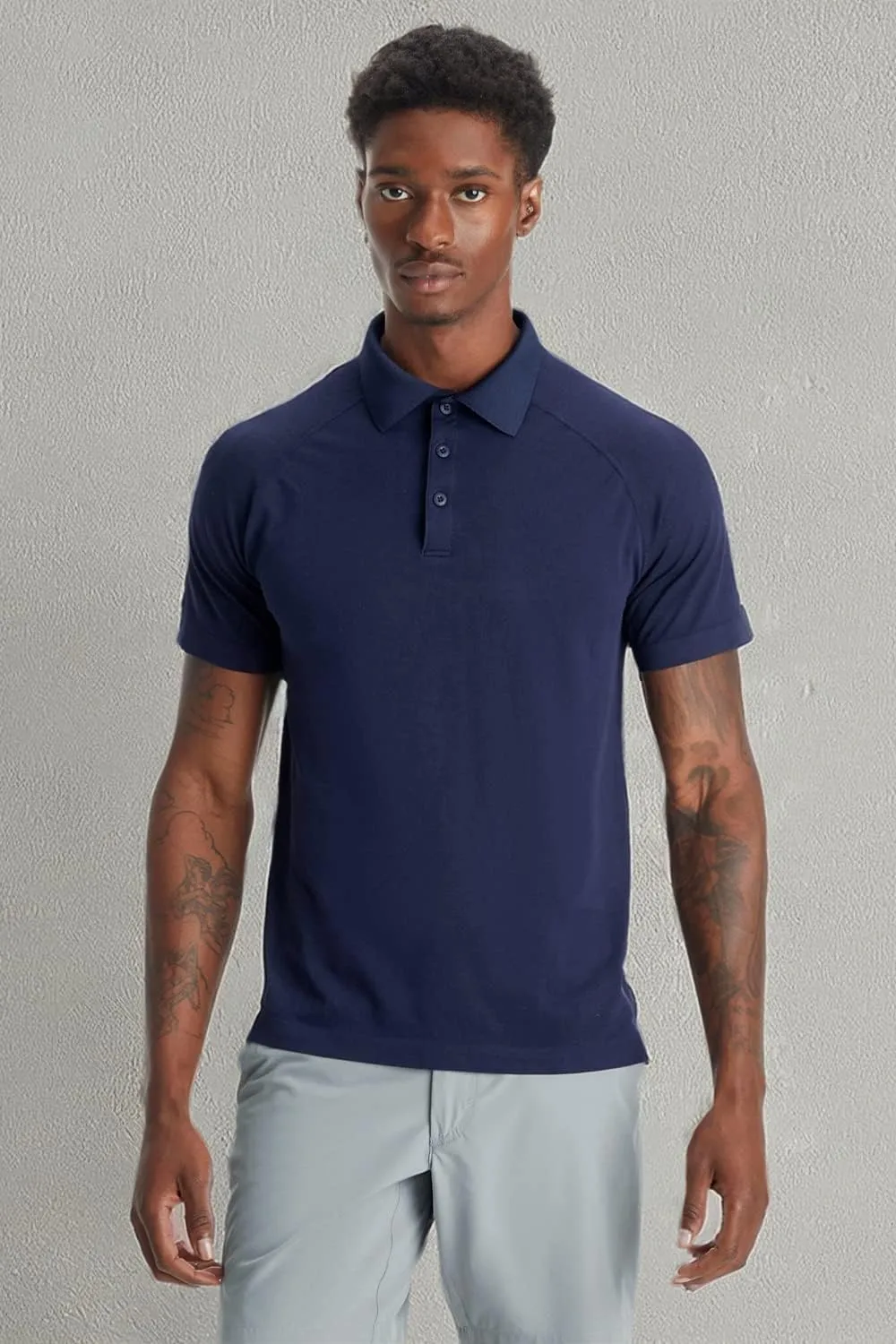 Fabletics Men's The Training Day Polo, Tennis, Golf, Performance, Breathable, 4-Way Stretch