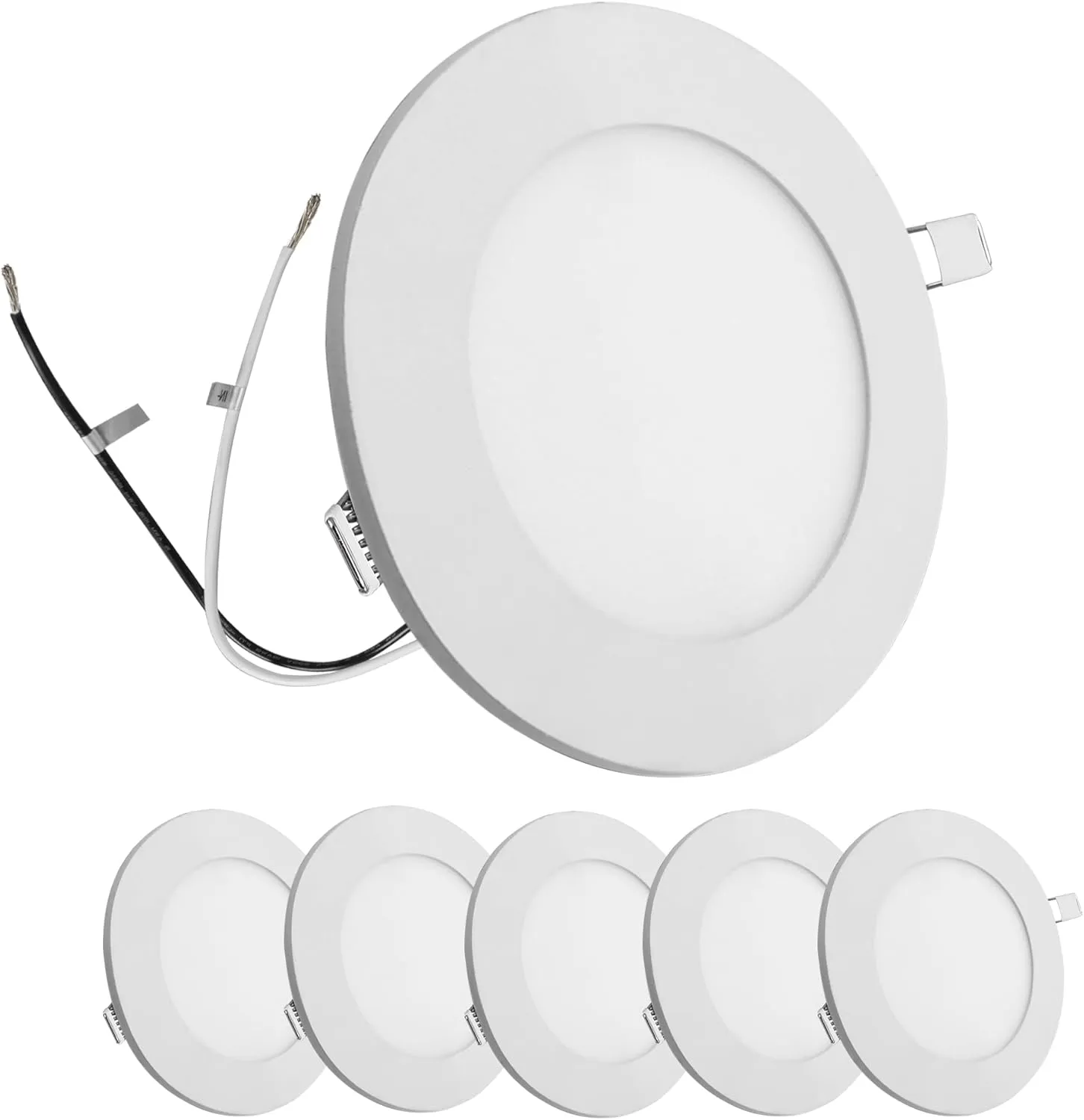 Facon 4.5Inch 12V LED Puck Light RV Interior Lights, Aluminum Slim Recessed Mount, 12Volts RV Lighting Fixture for Van Camper Trailer Motorhome Boat (6Packs, 4.5 Inch 4000K)