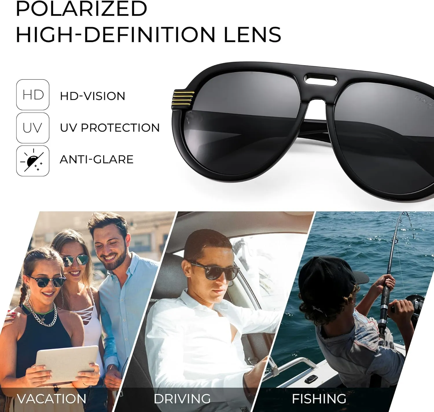 FEISEDY Steampunk with Side Shields Aviator Sunglasses for Men Women 80s Retro Flat Top Oversized Polarized Shades B0096
