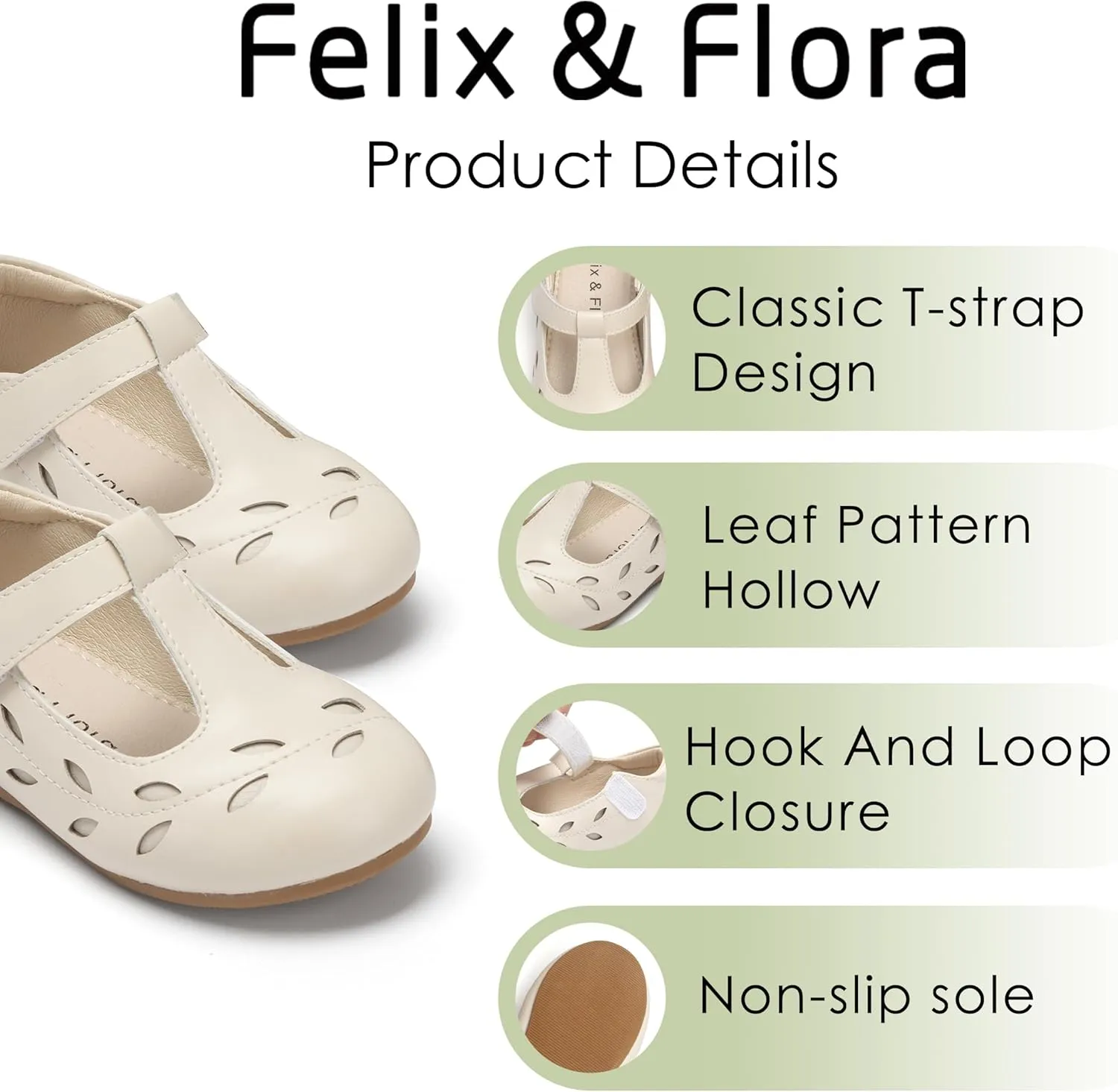Felix & Flora Toddler Little Girl Flat Oxfords Dress Shoes - Mary Jane Princess for Girl Party School Shoes.