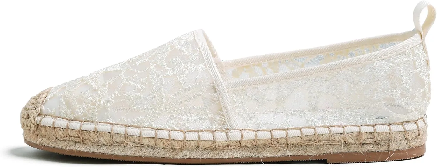 FEVERSOLE Close Toe Espadrilles Women's Comfort Breathable Slip On Flats Shoes
