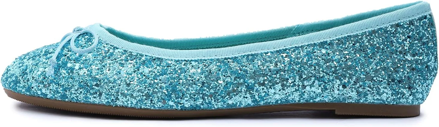 FEVERSOLE Women's Macaroon Colorful Memory Foam Cushion Insock Patent Ballet Flat