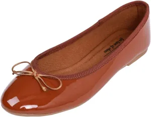FEVERSOLE Women's Macaroon Colorful Memory Foam Cushion Insock Patent Ballet Flat