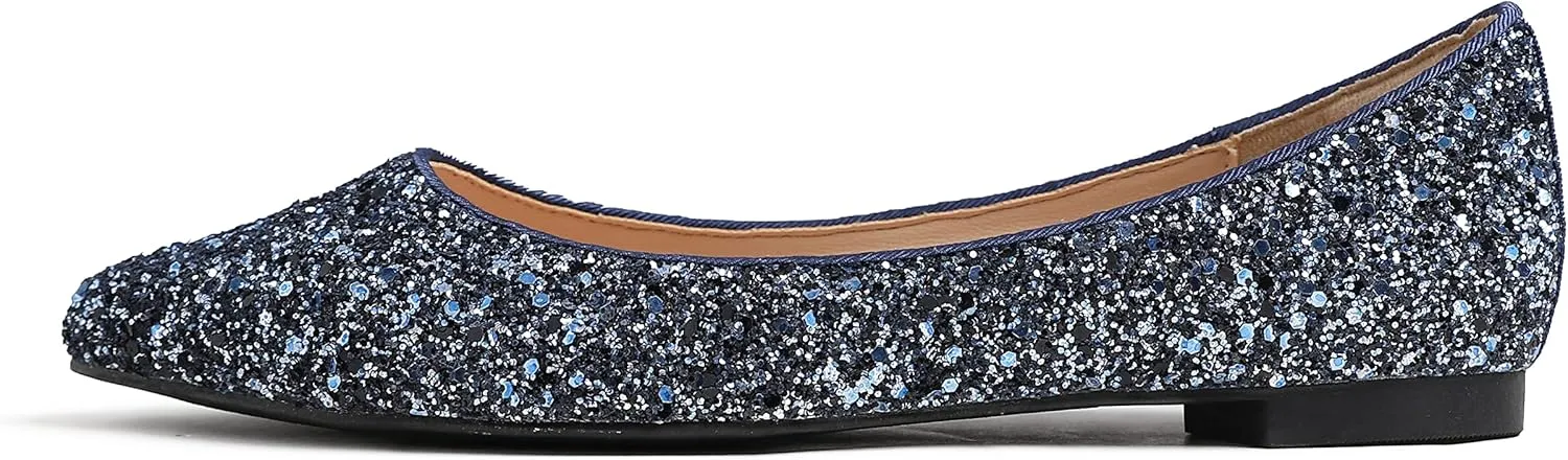 FEVERSOLE Women's Macaroon Colorful Memory Foam Cushion Insock Patent Ballet Flat
