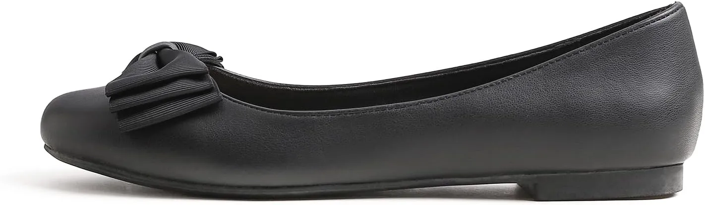 Feversole Women's Round Toe Cute Bow Trim Ballet Flats
