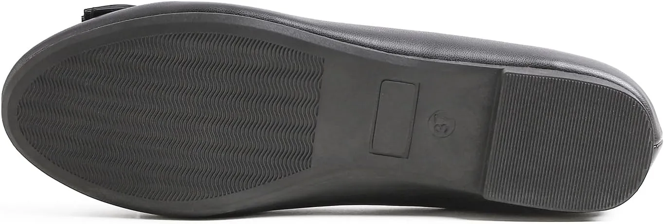 Feversole Women's Round Toe Cute Bow Trim Ballet Flats