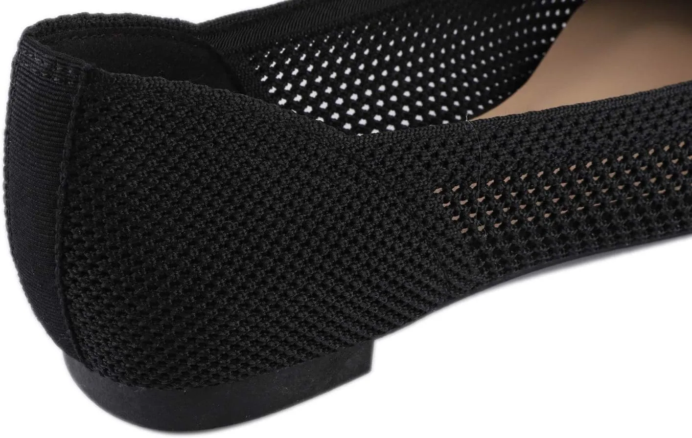 FEVERSOLE Women's Woven Pointy Fashion Cutouts Breathable Knit Flat Shoes