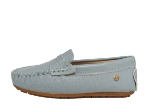 Fintoes  Light BlueTextured Penny Loafer 25108