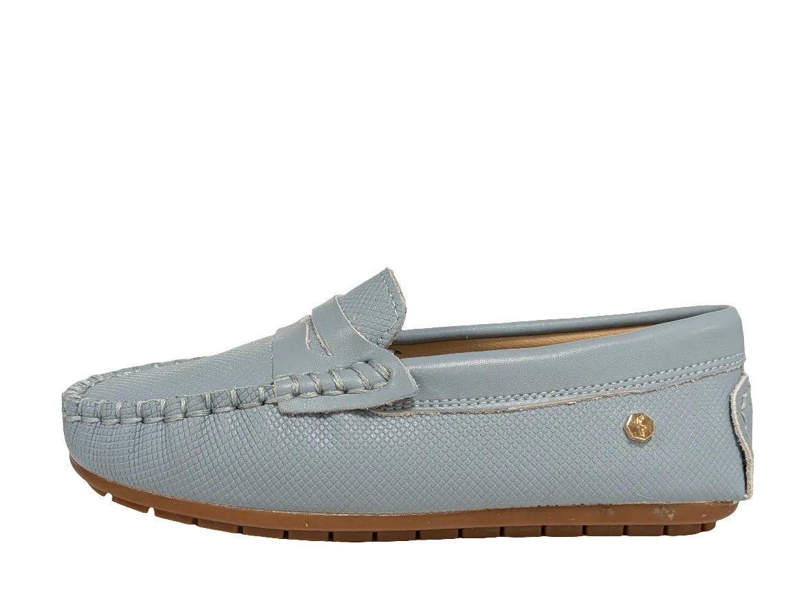 Fintoes  Light BlueTextured Penny Loafer 25108
