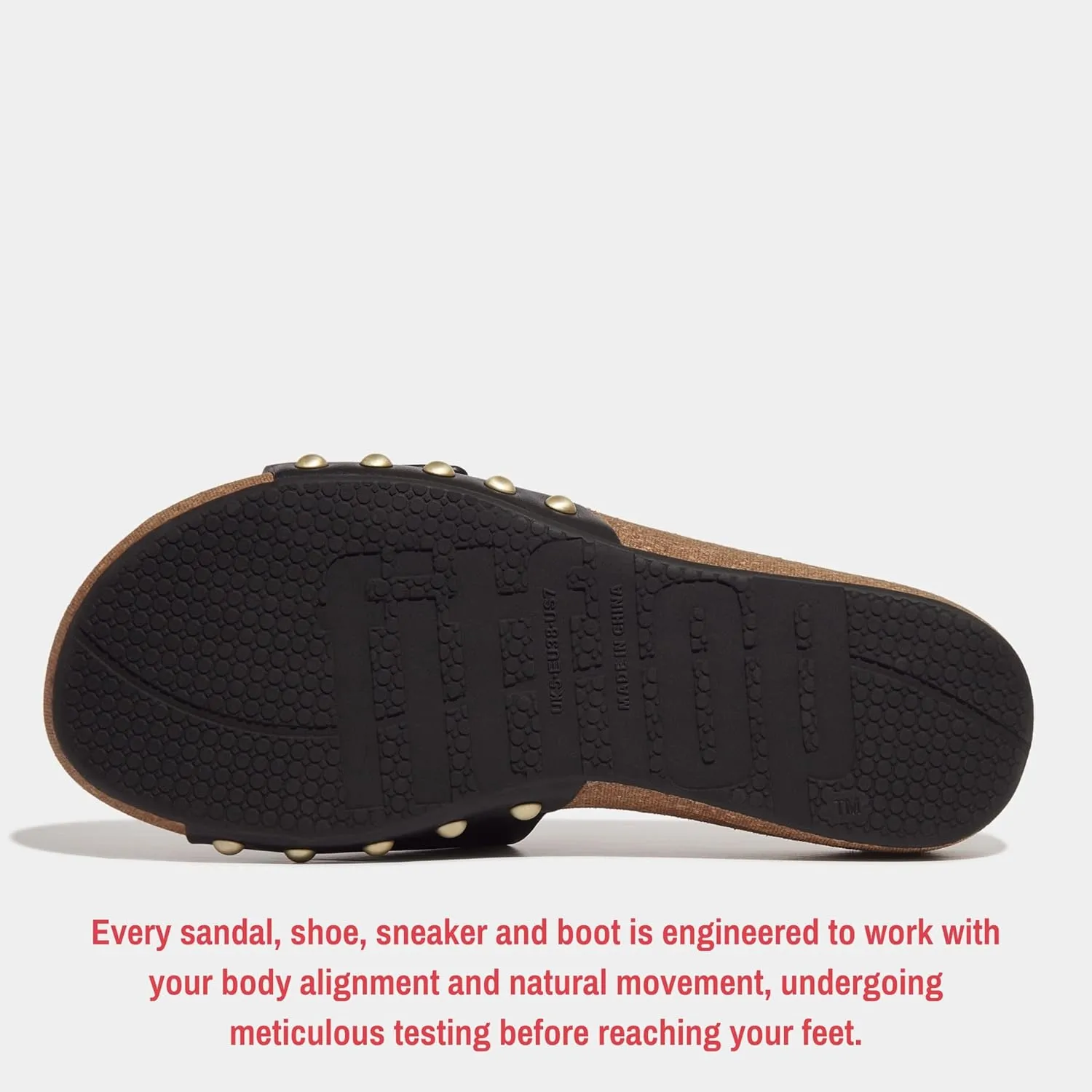 FitFlop Women's Iqushion Adjustable Buckle Leather Slides Wedge Sandal