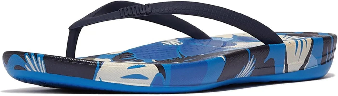 FitFlop Women's Iqushion Flowerz Ergonomic Flip-Flops Wedge Sandal