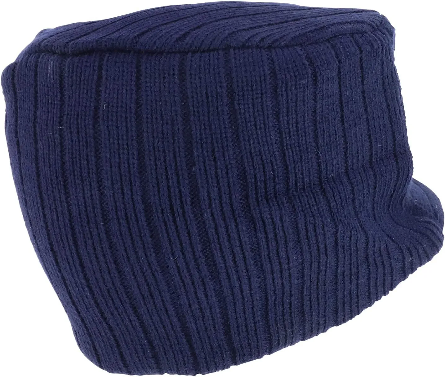 Flat Top Army Style Knitted Visored Beanie Cap