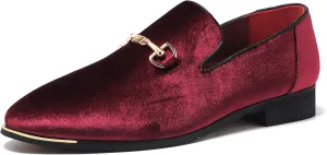 FLQL Men's Luxury Penny Loafer Slip-On Velvet Shoes Party Dancing Shoes Suede Wedding Shoes Plus Size 7-13