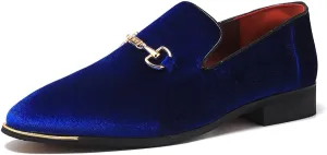 FLQL Men's Luxury Penny Loafer Slip-On Velvet Shoes Party Dancing Shoes Suede Wedding Shoes Plus Size 7-13