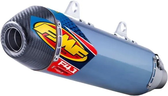 FMF Racing Factory 4.1 Slip-On - Blue Anodized Titanium - Carbon Fiber Endcap 045633