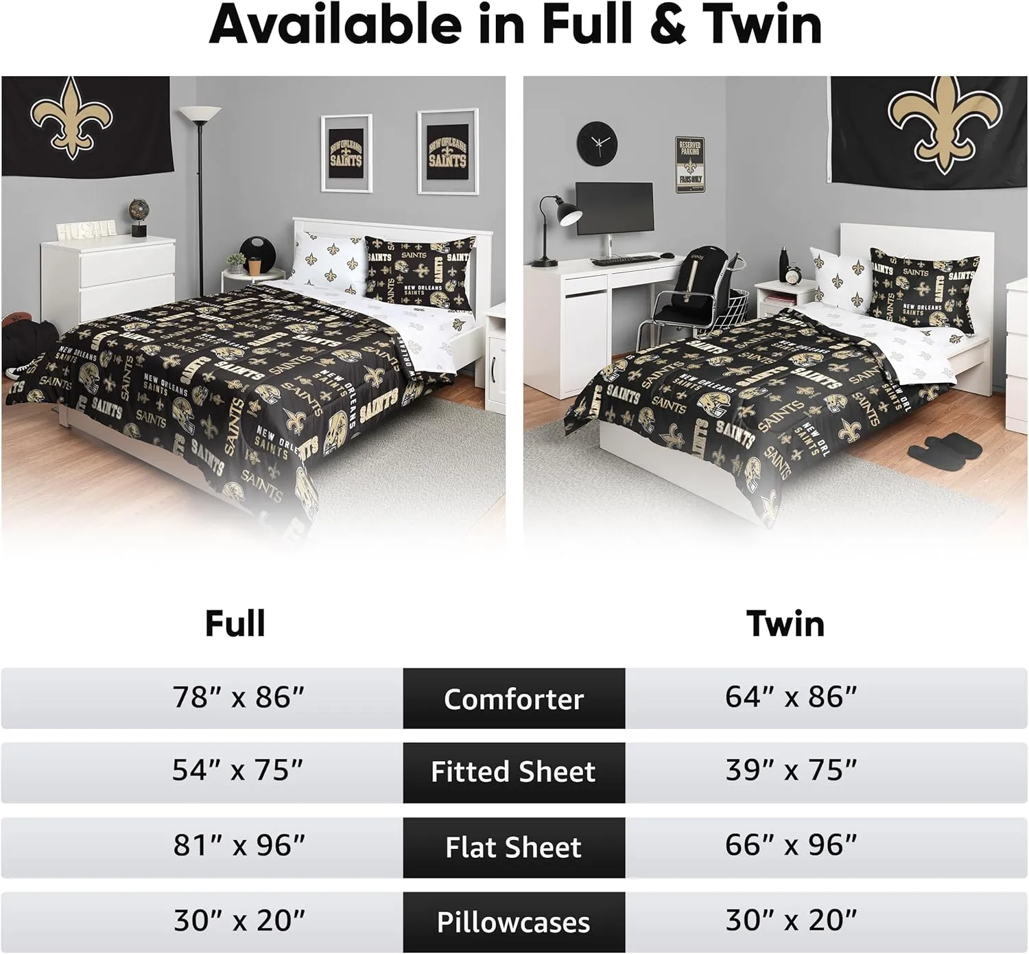 FOCO NFL Team Logo Bed in a Bag Comforter Sheets Pillow Cases Bedding 5-Piece Set