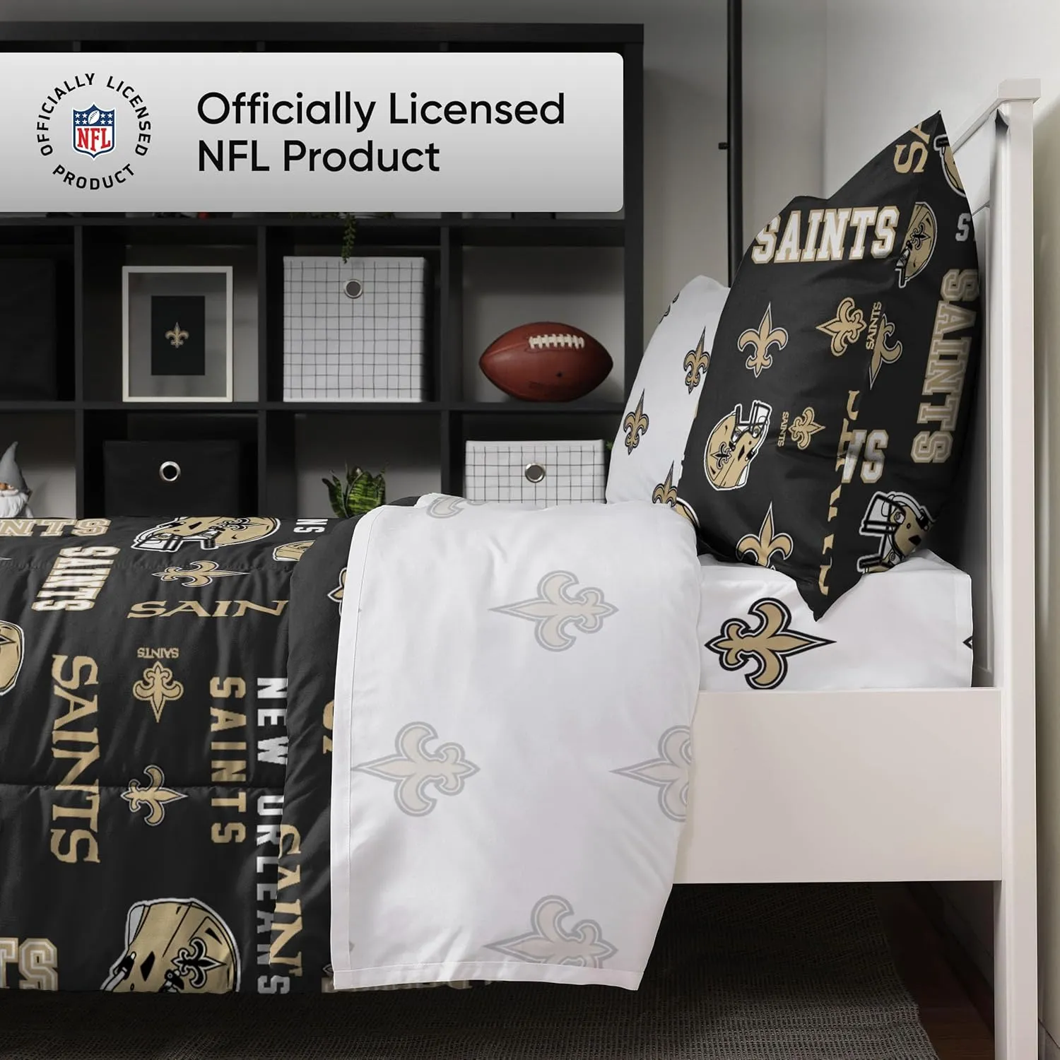 FOCO NFL Team Logo Bed in a Bag Comforter Sheets Pillow Cases Bedding 5-Piece Set