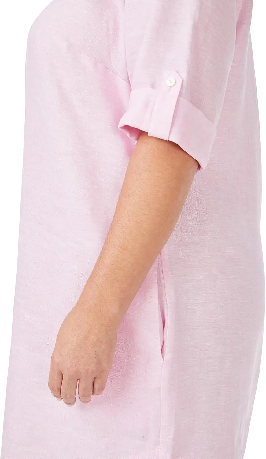 Foxcroft Women's Harmony 3/4 Sleeve with Roll Tab Linen Dress