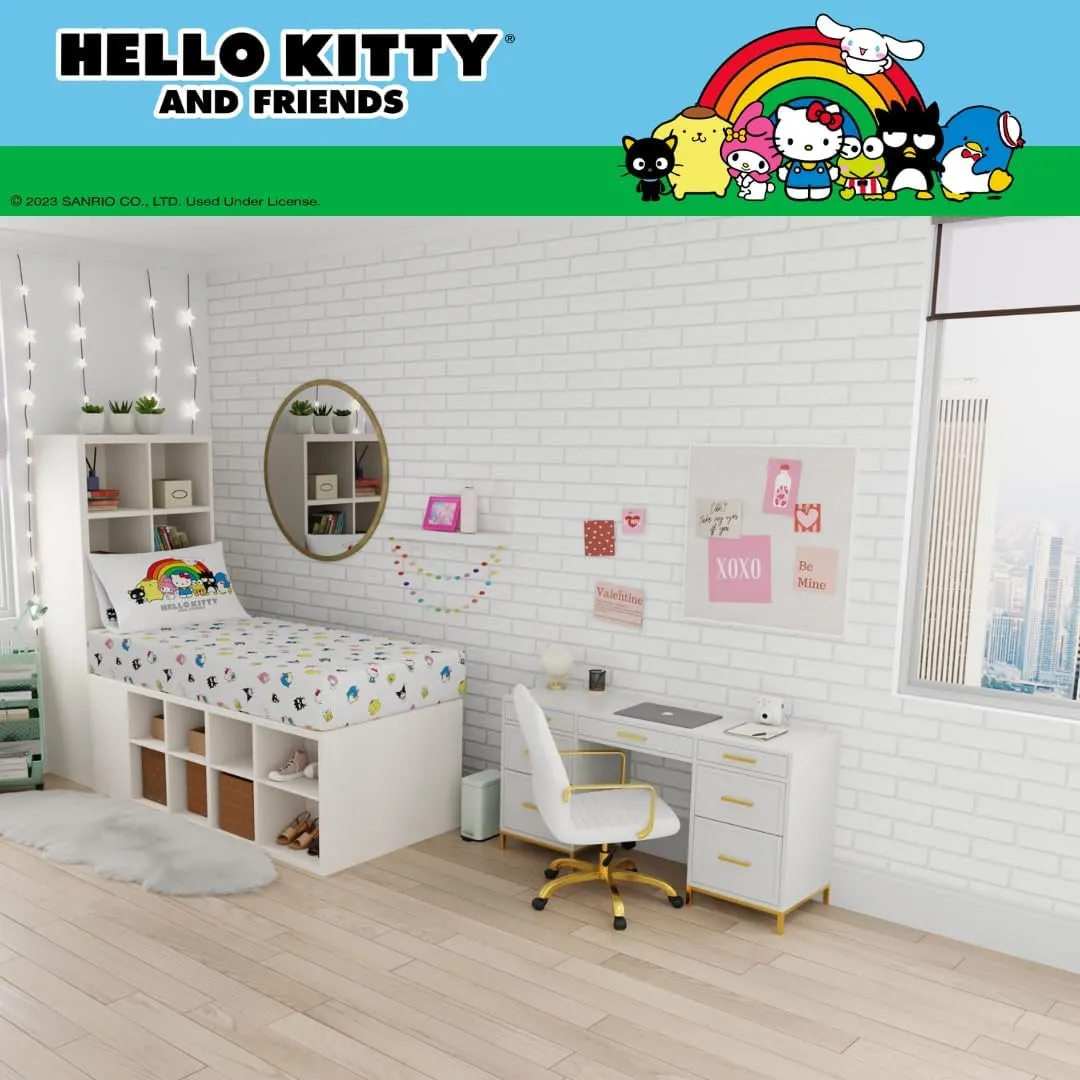 Franco Collectibles Hello Kitty & Friends Bedding Super Soft Cotton 3 Piece Twin XL Sheet Set, College Dorm Essentials, (Officially Licensed Product)