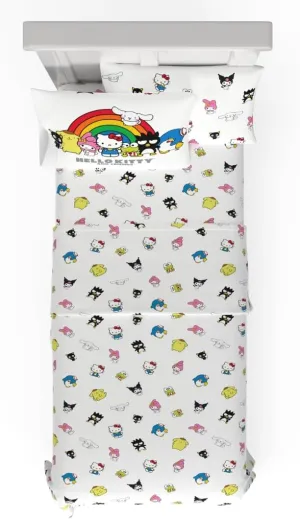 Franco Collectibles Hello Kitty & Friends Bedding Super Soft Cotton 3 Piece Twin XL Sheet Set, College Dorm Essentials, (Officially Licensed Product)