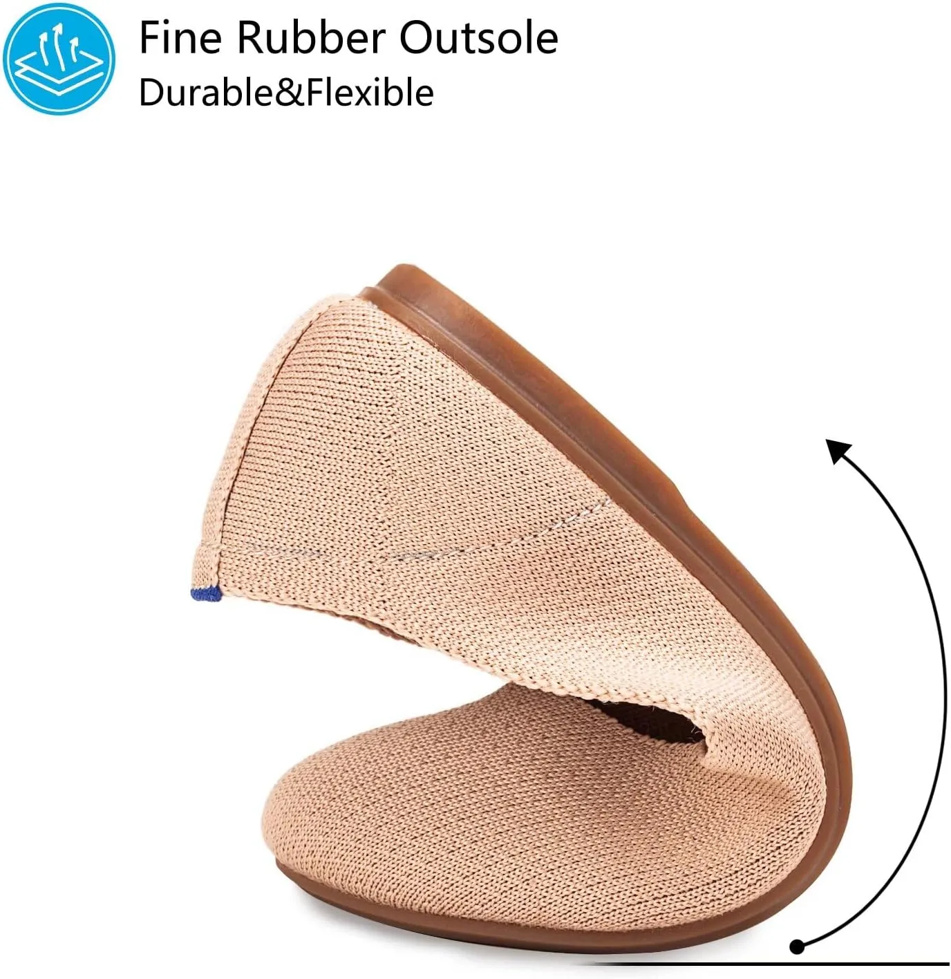 Frank Mully Women’s Ballet Flat Shoes Knit Dress Shoes Round Toe Slip On Ballerina Walking Flats Shoes for Woman Low Wedge Comfort Soft