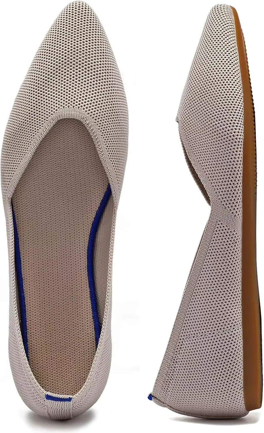 Frank Mully Womens Flat Shoes Classic Pointed Toe Flats Knitted Dress Shoes Soft Flats for Woman Comfortable Dressy
