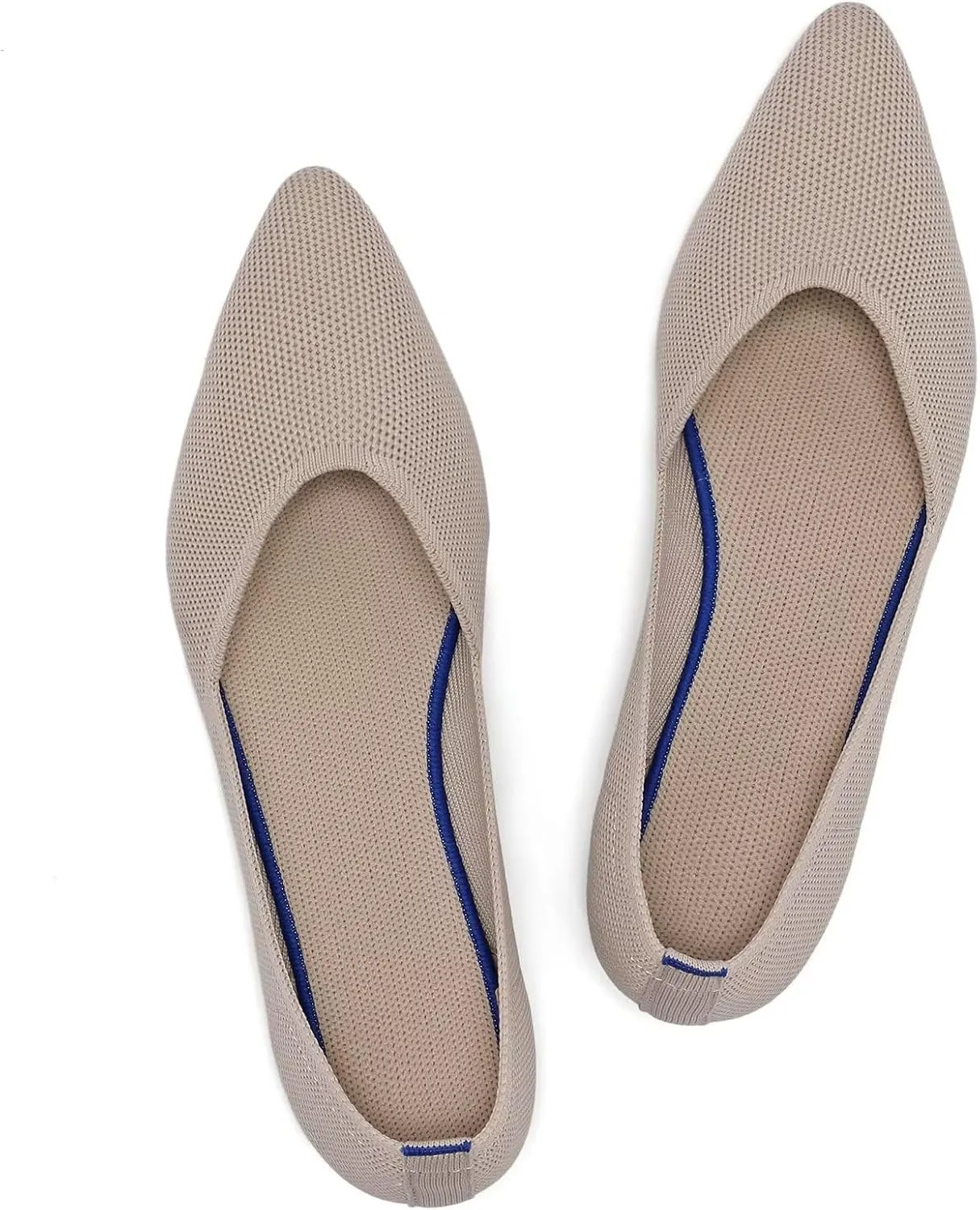Frank Mully Womens Flat Shoes Classic Pointed Toe Flats Knitted Dress Shoes Soft Flats for Woman Comfortable Dressy
