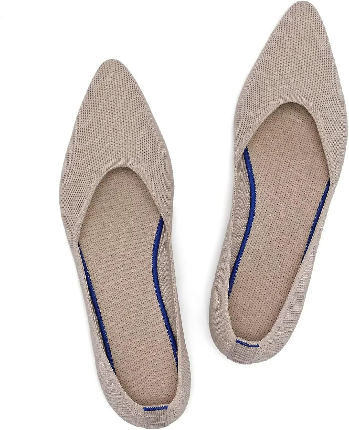 Frank Mully Womens Flat Shoes Classic Pointed Toe Flats Knitted Dress Shoes Soft Flats for Woman Comfortable Dressy