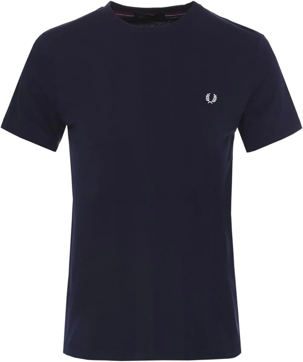 Fred Perry 100% Cotton Crew Neck Navy T-Shirt Medium