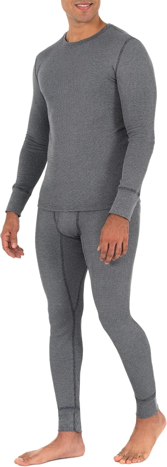 Fruit of the Loom Men's Recycled Waffle Thermal Underwear Set (Top and Bottom)
