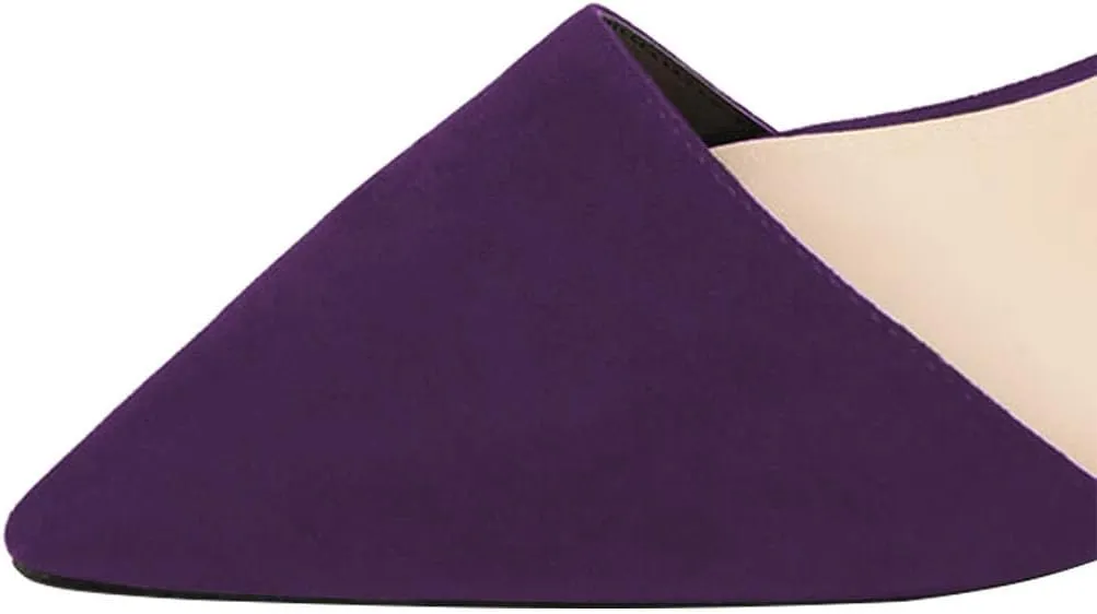 FSJ Women D'Orsay Comfy Medium Kitten Heels Closed Pointed Toe Classic Slip On Business Pumps Size 4-15 M US