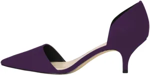 FSJ Women D'Orsay Comfy Medium Kitten Heels Closed Pointed Toe Classic Slip On Business Pumps Size 4-15 M US