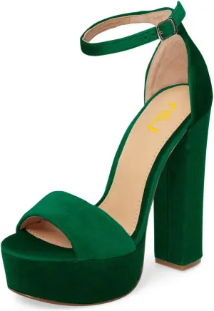 FSJ Women Sexy Ankle Strap Platform Sandal Chunky High Heel Open Toe Summer Shoe Size 4-15 M US