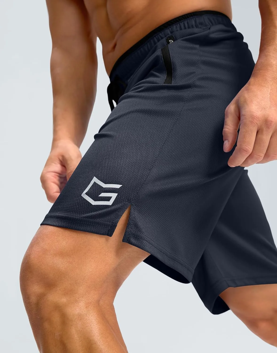 G Gradual Men's Gym Shorts wtih Zipper Pocket 9" Athletic Basketball Mesh Shorts for Men Workout Quick Dry Lightiweight