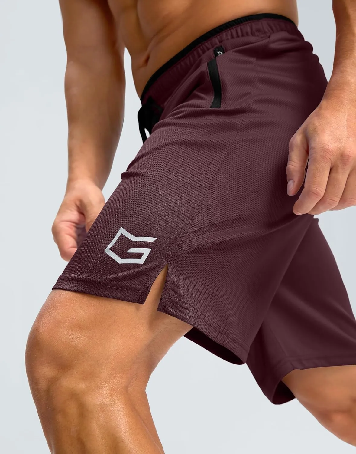 G Gradual Men's Gym Shorts wtih Zipper Pocket 9" Athletic Basketball Mesh Shorts for Men Workout Quick Dry Lightiweight