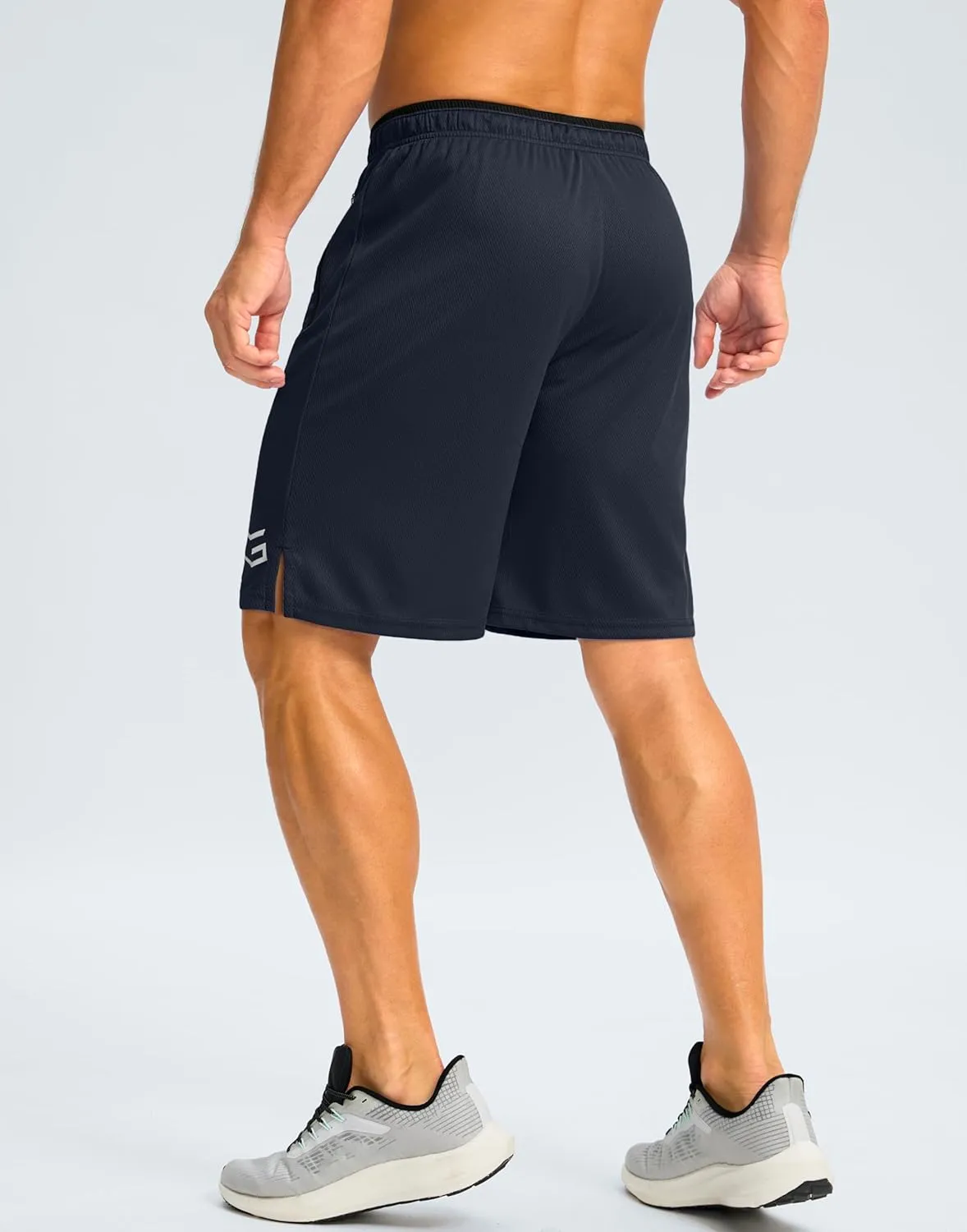 G Gradual Men's Gym Shorts wtih Zipper Pocket 9" Athletic Basketball Mesh Shorts for Men Workout Quick Dry Lightiweight