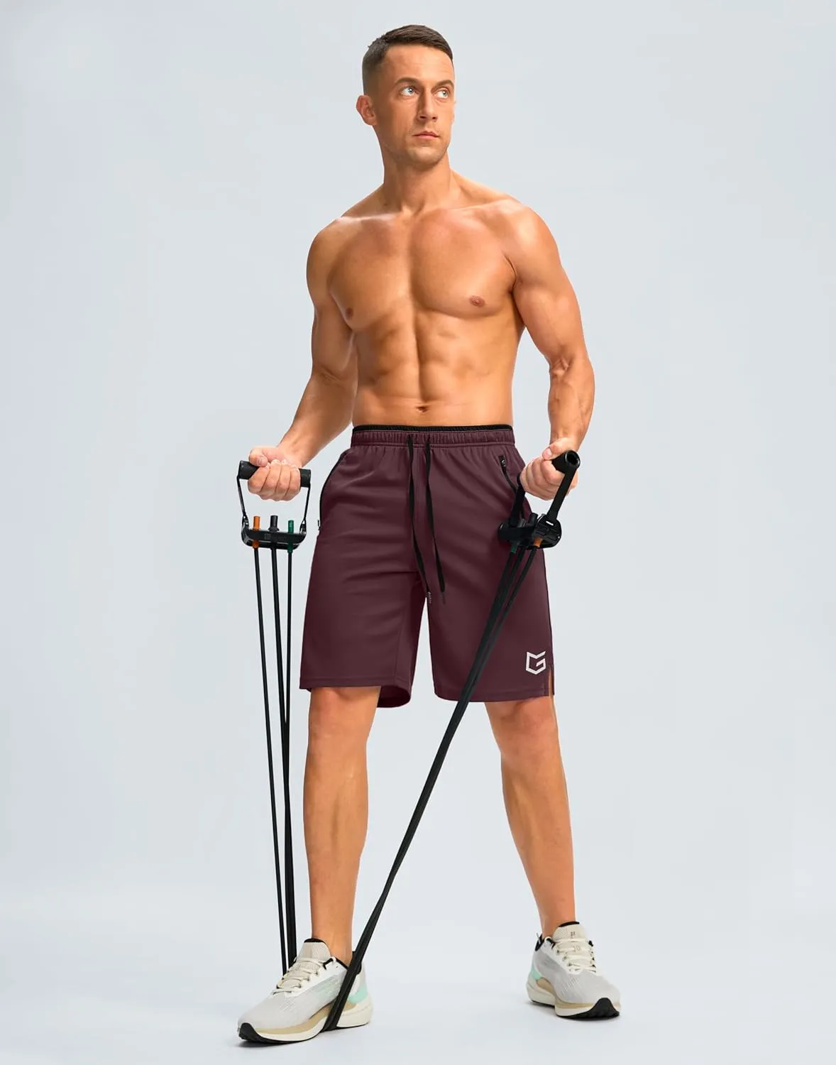 G Gradual Men's Gym Shorts wtih Zipper Pocket 9" Athletic Basketball Mesh Shorts for Men Workout Quick Dry Lightiweight