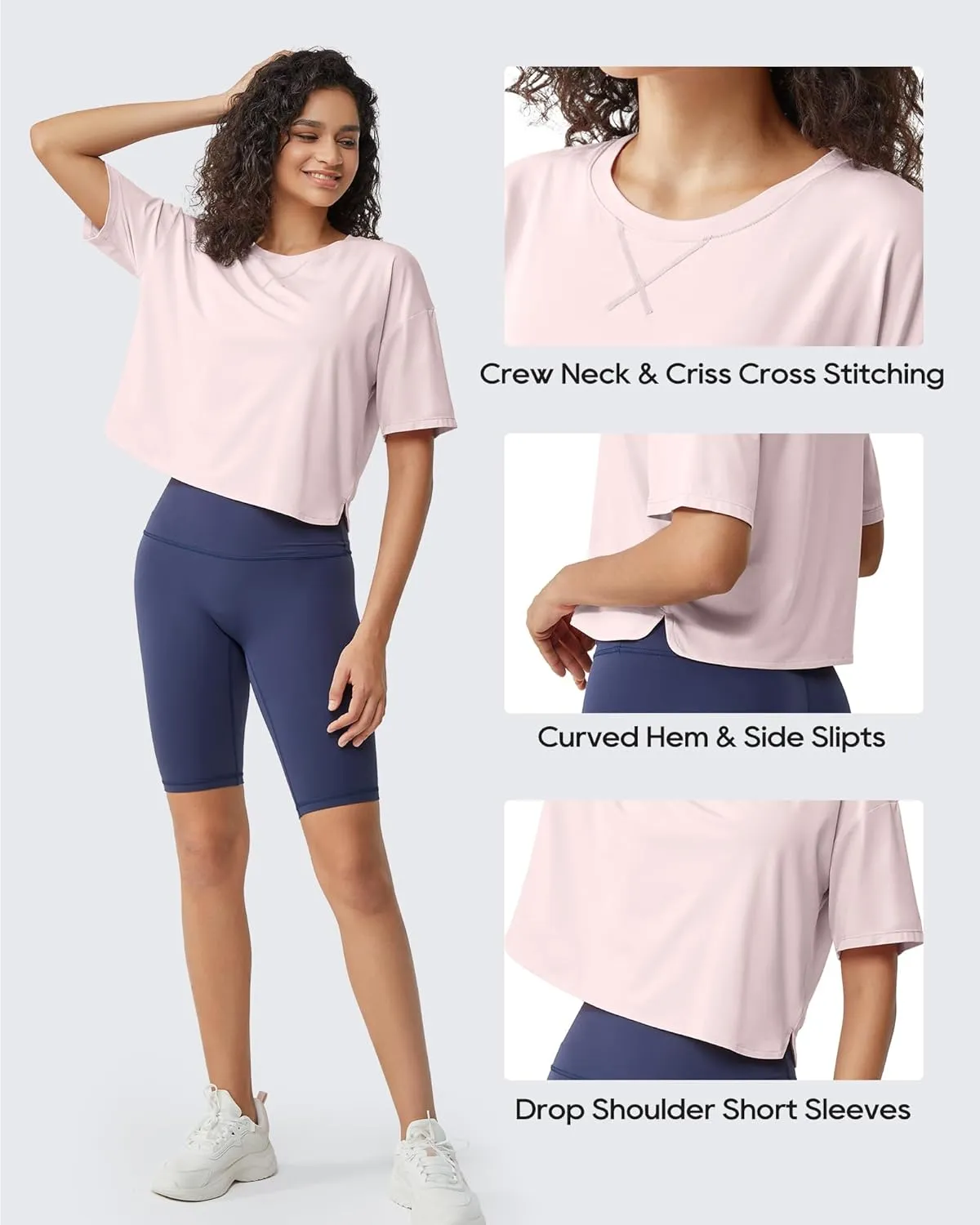 G4Free Lightweight Womens Workout Tops Loose Fit Short Sleeve Summer T Shirts Athletic Gym Tees Basic Yoga Shirts Casual