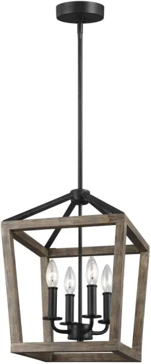 Generation Lighting-Sean Lavin-Chandelier 4 Light Steel In Traditional Style-12 Inch Wide By 17 Inch Tall