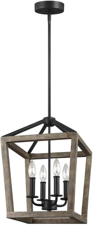 Generation Lighting-Sean Lavin-Chandelier 4 Light Steel In Traditional Style-12 Inch Wide By 17 Inch Tall