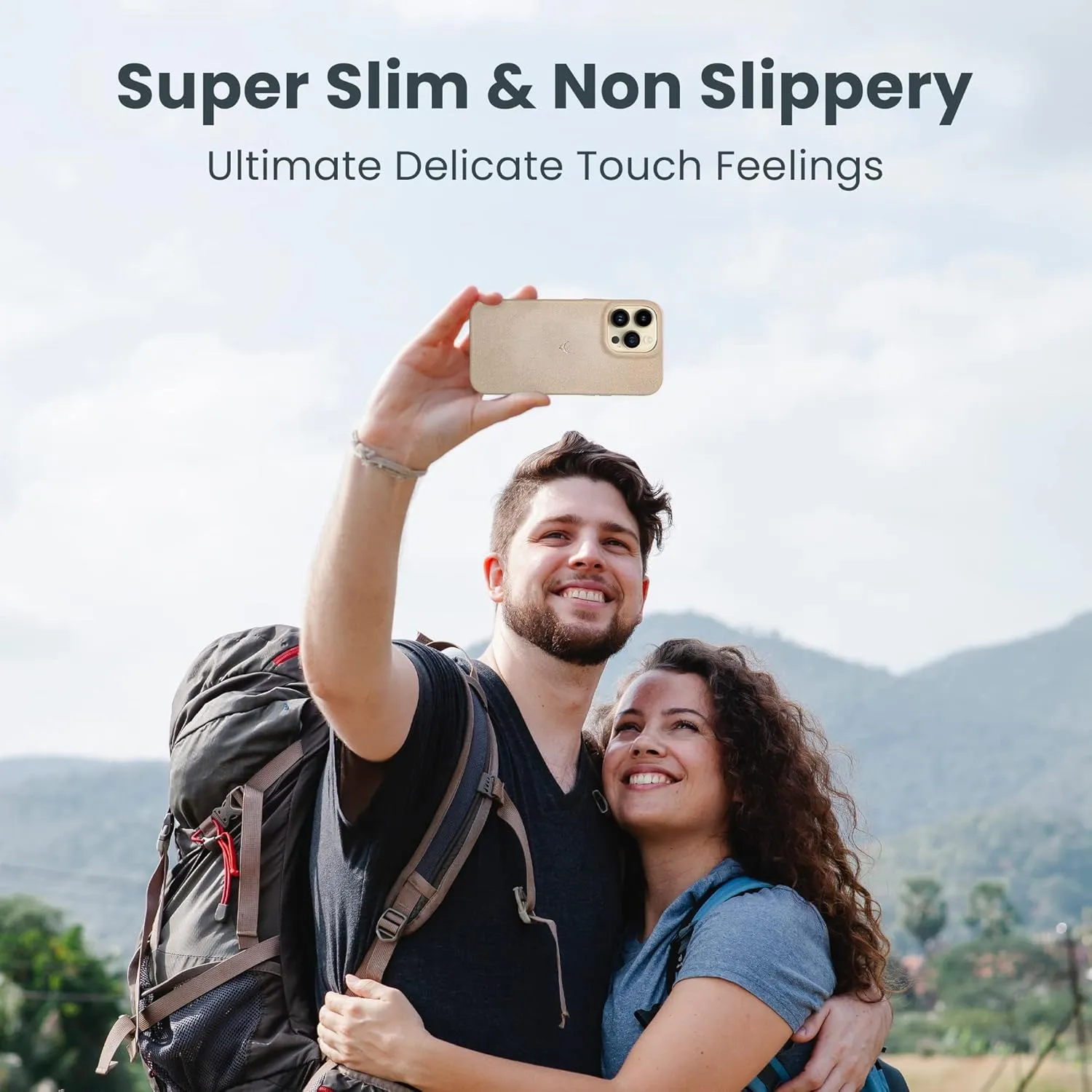 Genuine Leather Case - Oil Waxed Full Grain Anti-Scratch Leather Case - Shockproof, Drop Proof, Protective Slim Case (Clay) Compatible with iPhone 14 Pro