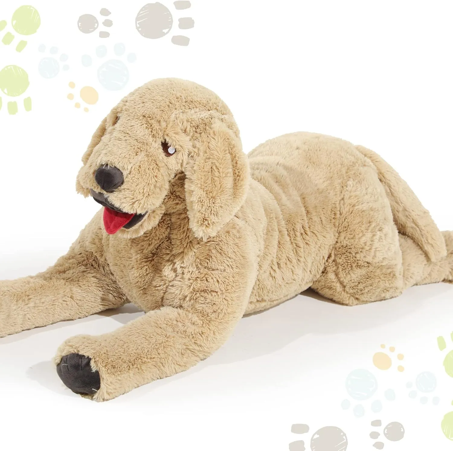 Geosar Dog Stuffed Animals Plush 39.4 Inch Soft Cuddly Golden Retriever Plush Toys Large Stuffed Dog Body Pillow Gifts for Kids Girls Boys Birthday