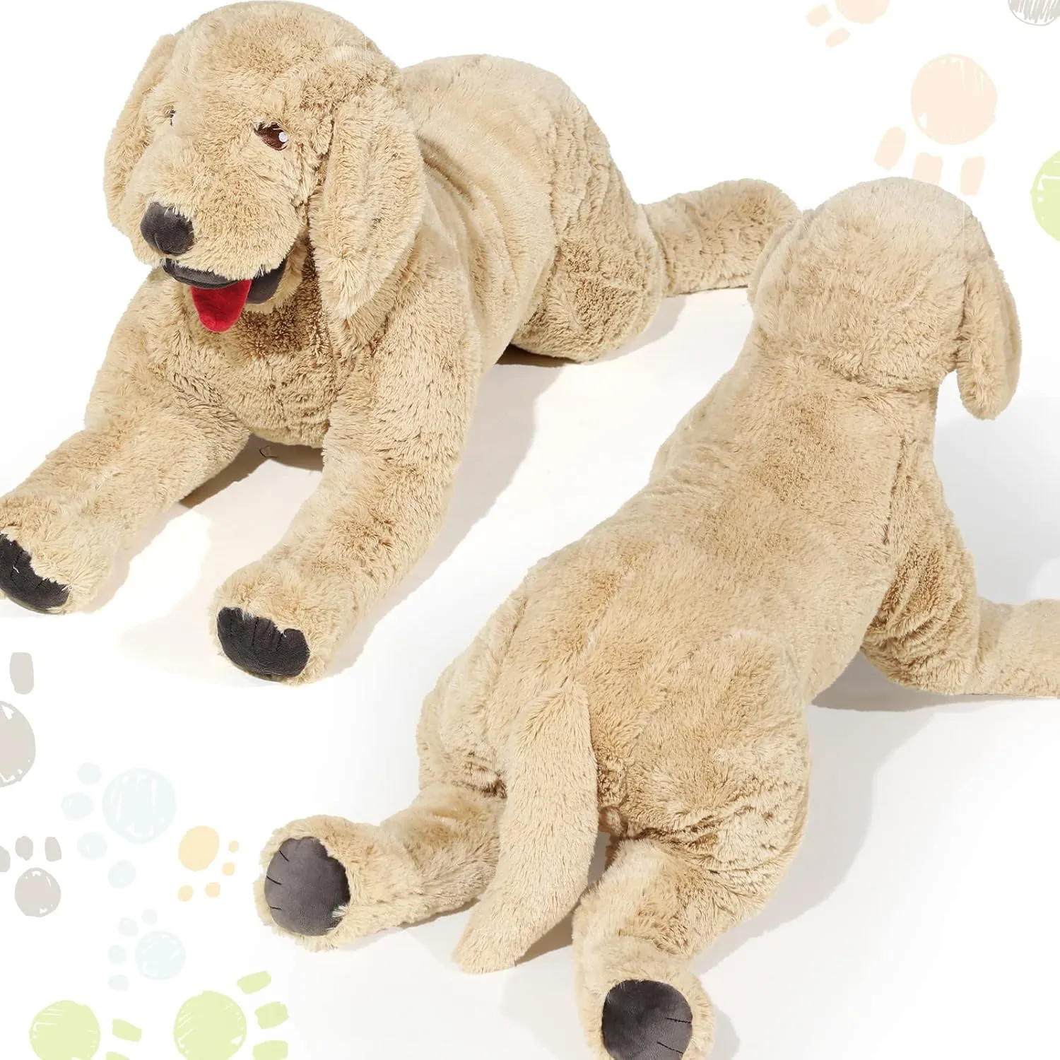 Geosar Dog Stuffed Animals Plush 39.4 Inch Soft Cuddly Golden Retriever Plush Toys Large Stuffed Dog Body Pillow Gifts for Kids Girls Boys Birthday