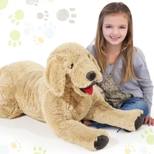 Geosar Dog Stuffed Animals Plush 39.4 Inch Soft Cuddly Golden Retriever Plush Toys Large Stuffed Dog Body Pillow Gifts for Kids Girls Boys Birthday