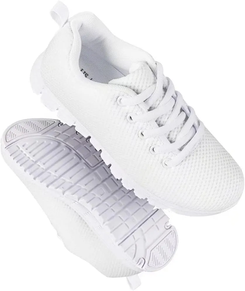 GIFTPUZZ Unisex-Child Climbing Tennis Shoes Running Lace-up Sneaker Breathable Mesh Athletic Sneakers